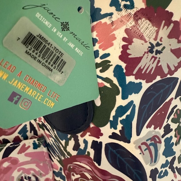 New! Jane Marie Blair Peony tote beach picnic carryall bag. - Picture 12 of 13
